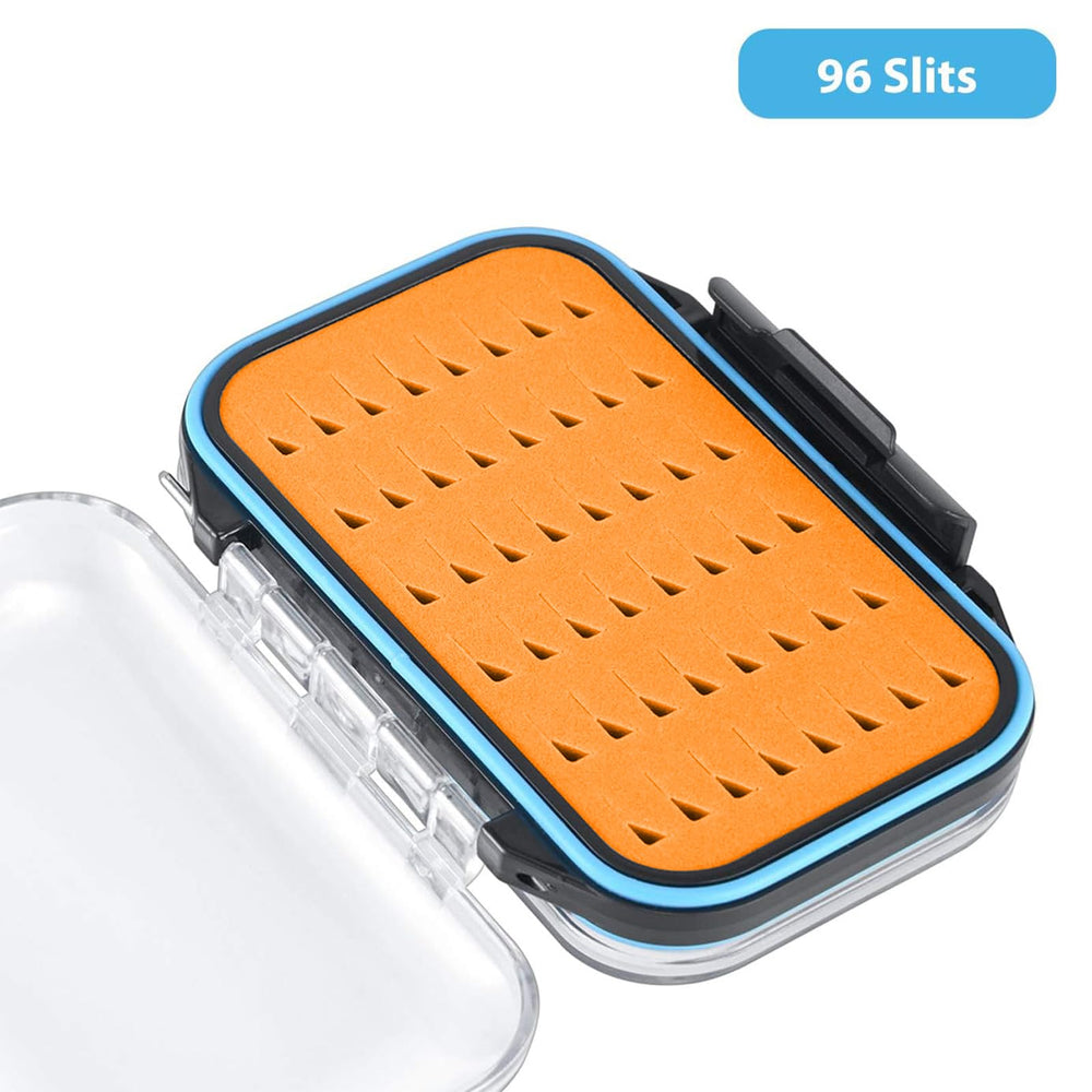 Gonex fly box foam insert securely holds flies without crushing.