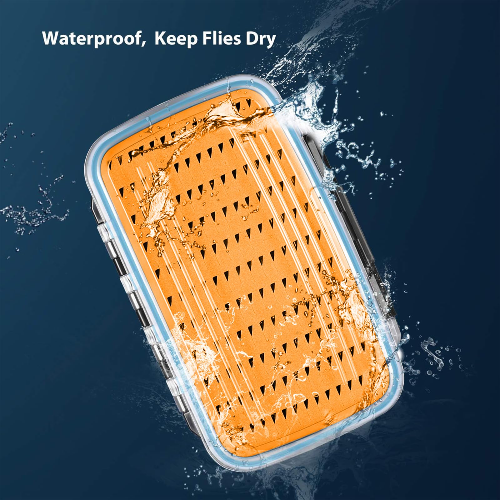 Gonex fly box size B view with lid open demonstrates organized storage.
