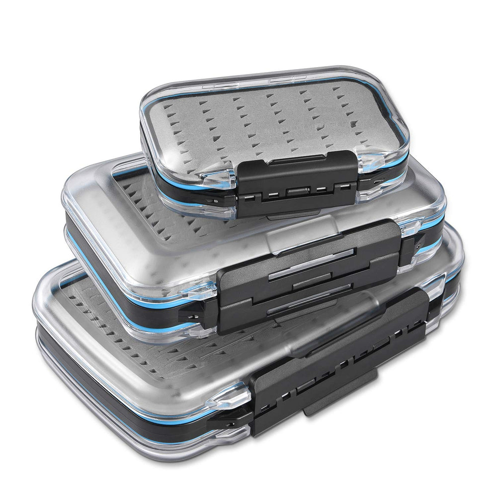 Gonex fly box two-sided lids enable quick fly selection on the water.