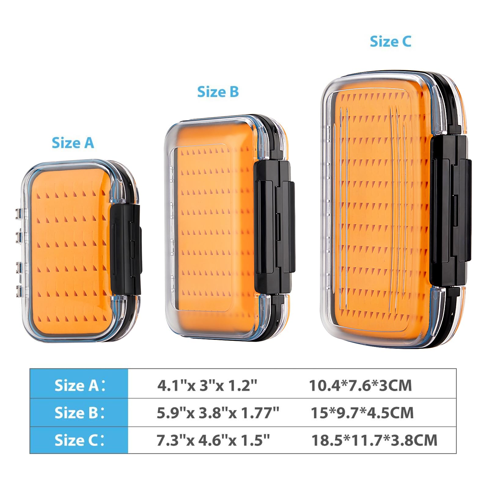 Gonex fly box two-sided lids allow instant fly visibility before casting.