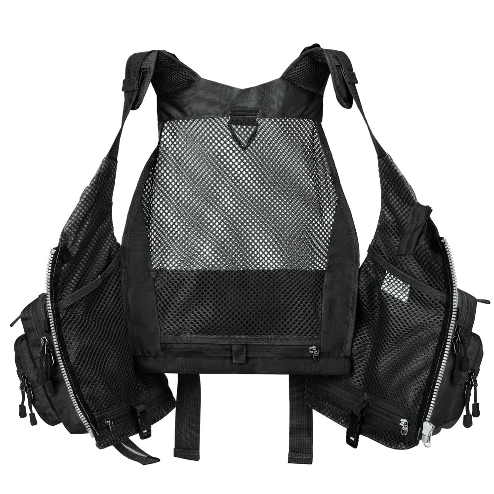 Adjustable chest and waist straps on Gonex fly fishing vest