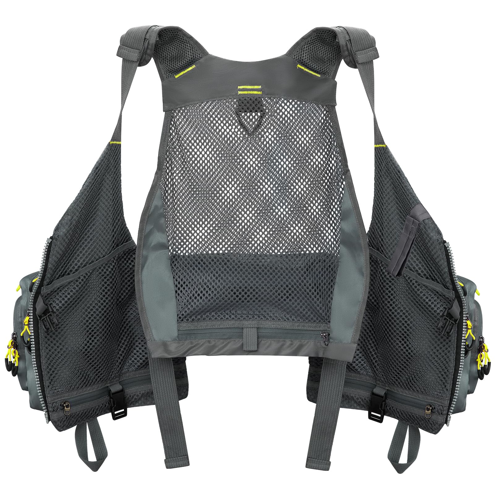 Close-up of the premium SBS zipper on the vest