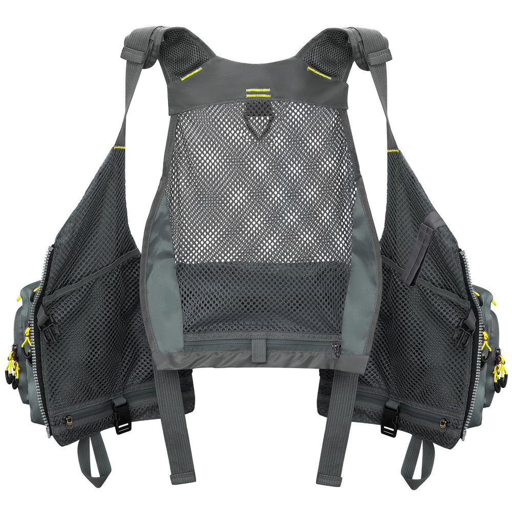 Close-up of the premium SBS zipper on the vest