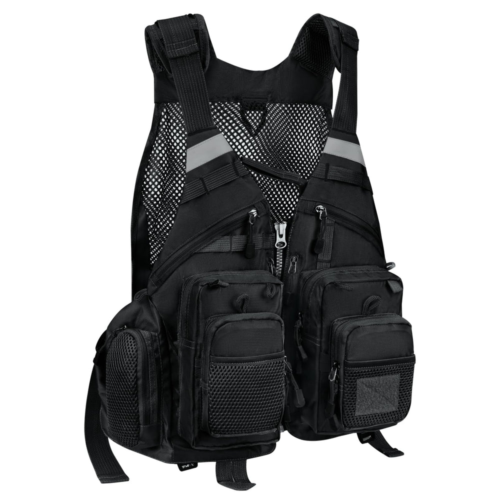 Reflective stripes on front and back of Gonex fishing vest