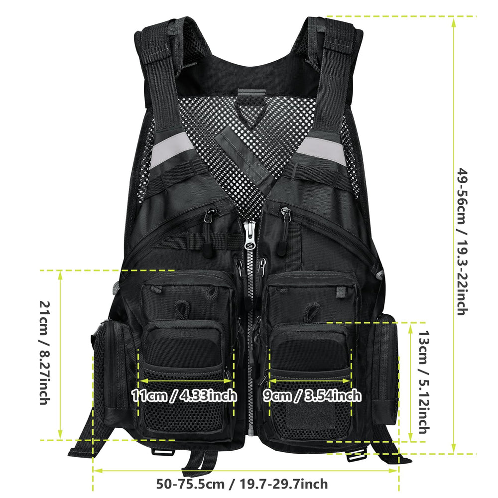 Gonex vest zip-pocket closeup highlighting secure SBS zippers for durability