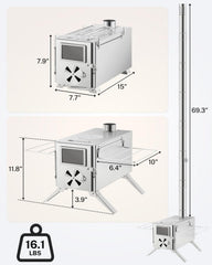 Gonex hot tent stove chimney pipes extend tall for stable draft and weather resilience.