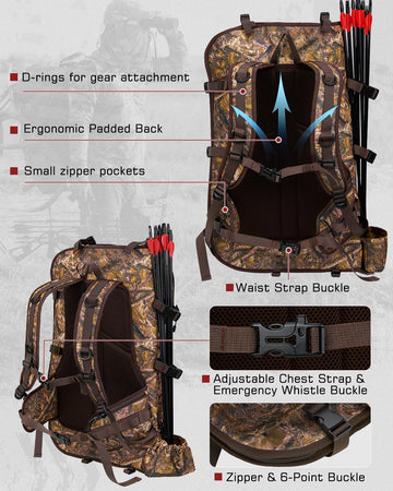 Gonex hunting bow case arrow tube detachable for quick arrow access.