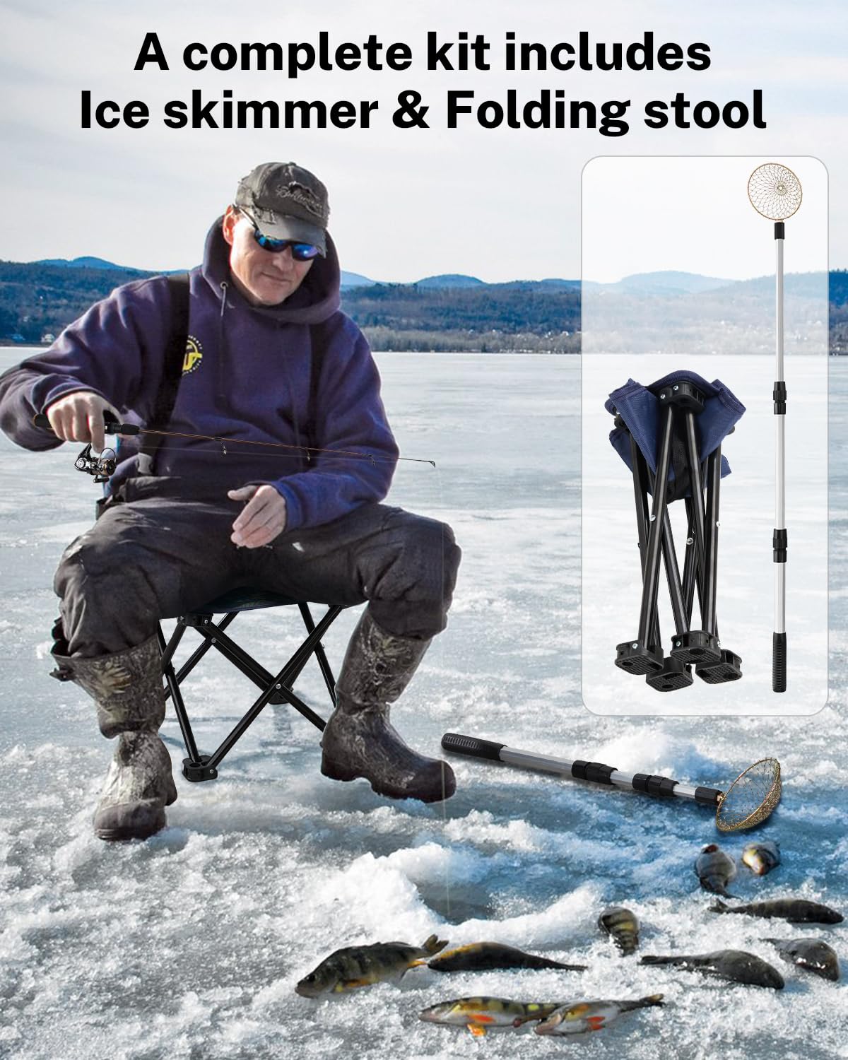 Gonex ice fishing reel with 4bb bearings for smooth line retrieval.
