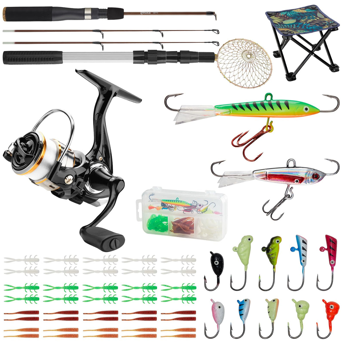 Gonex 28-inch medium-light ice fishing rod and reel