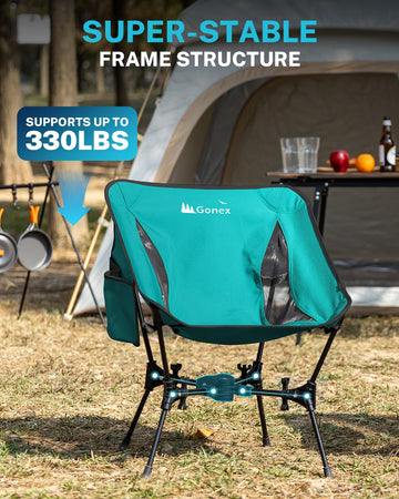 Gonex Lake Green quick-assembly chair folds open in seconds.