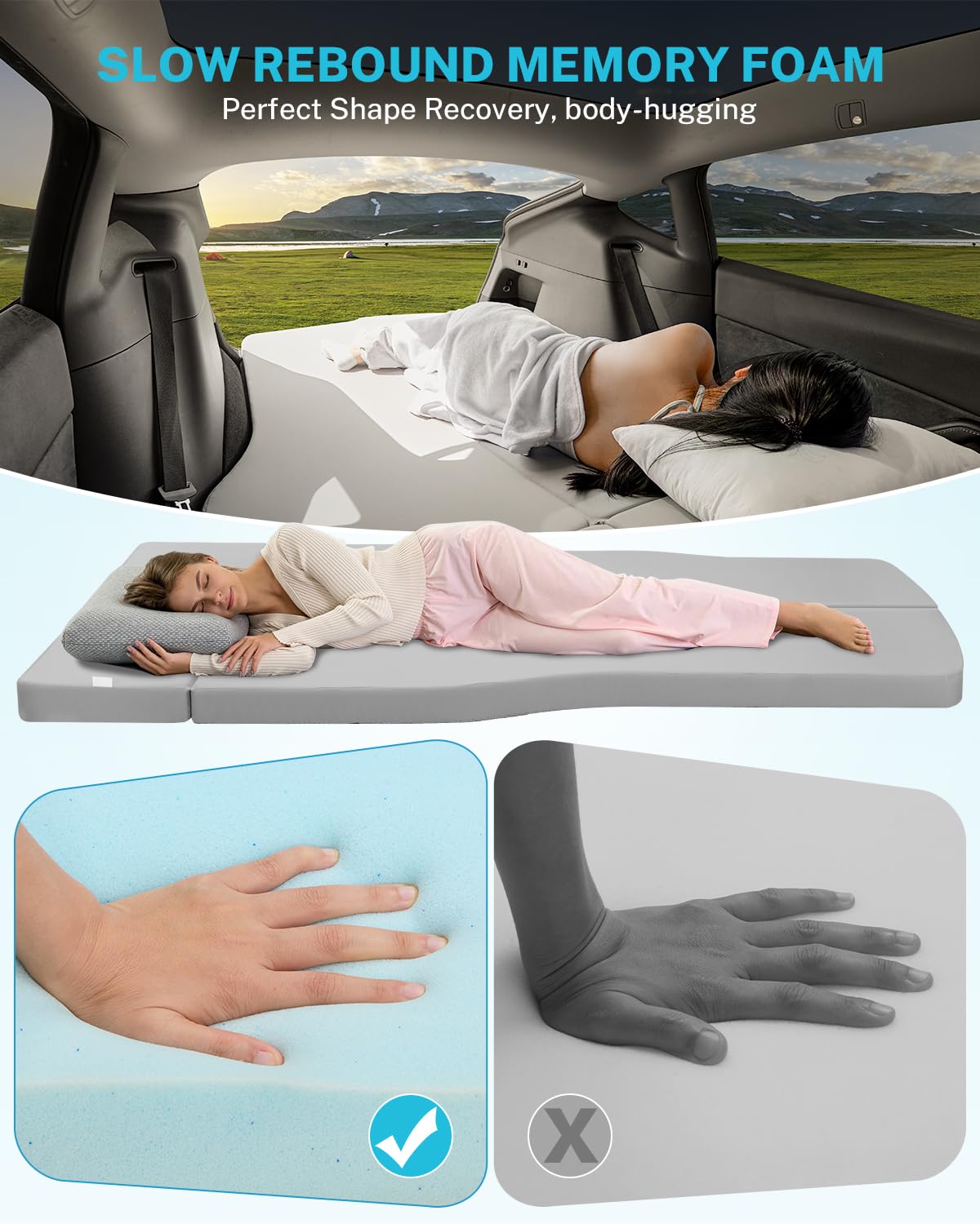 Gonex memory foam mattress storage bag included for easy packing