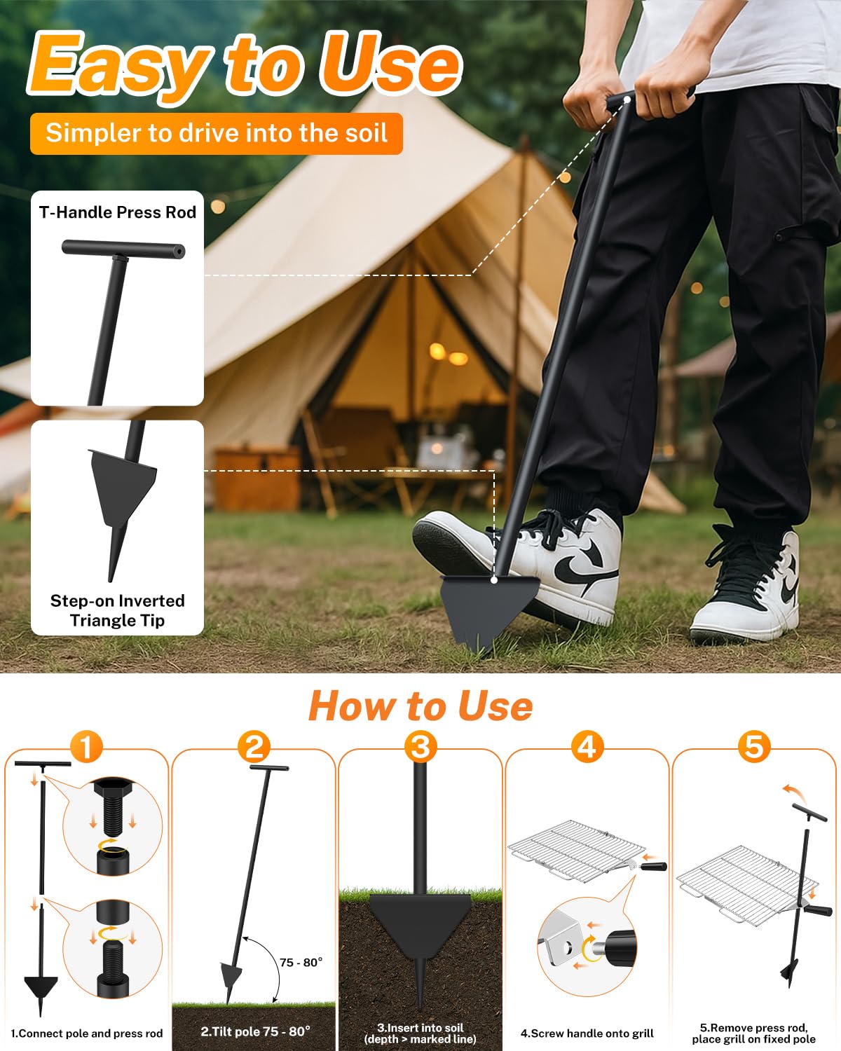 Gonex portable campfire grill bag included for easy storage and transport