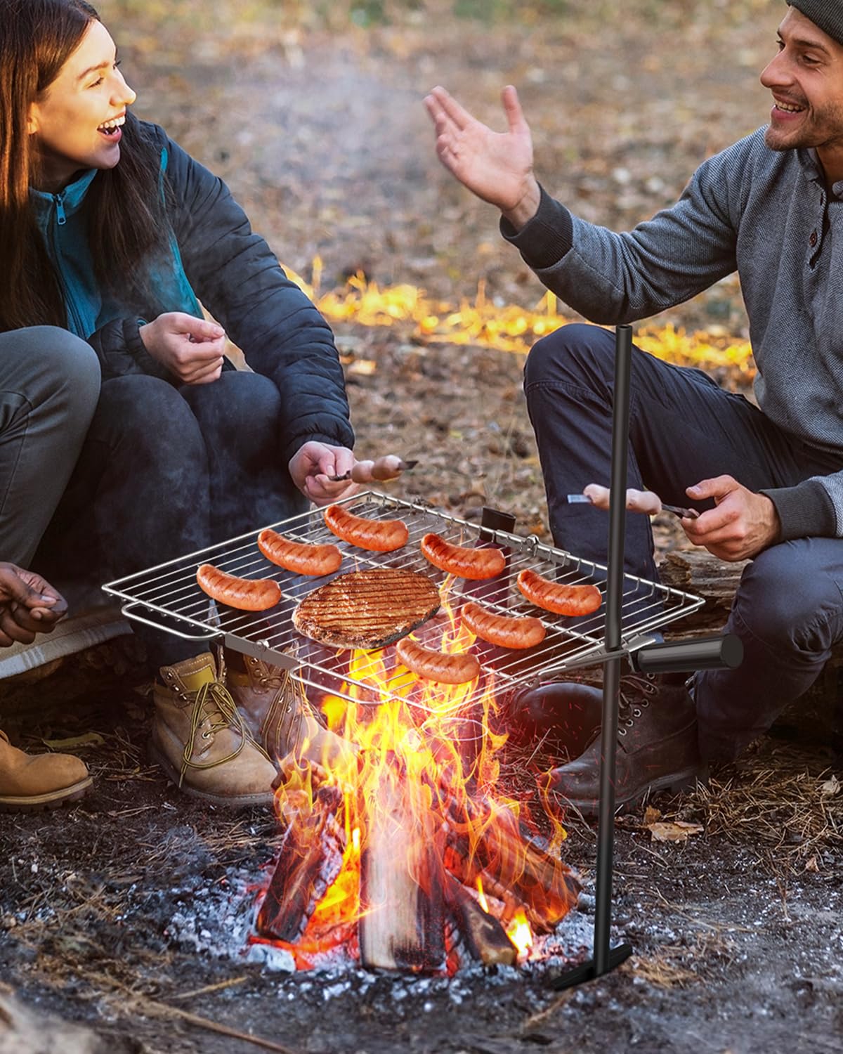 Gonex portable campfire grill setup ready for quick outdoor meals