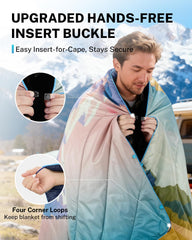Gonex reversible buckles for easy attachment to other blankets.