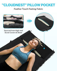 Gonex ultralight portable cot folded in carrying bag for easy travel.