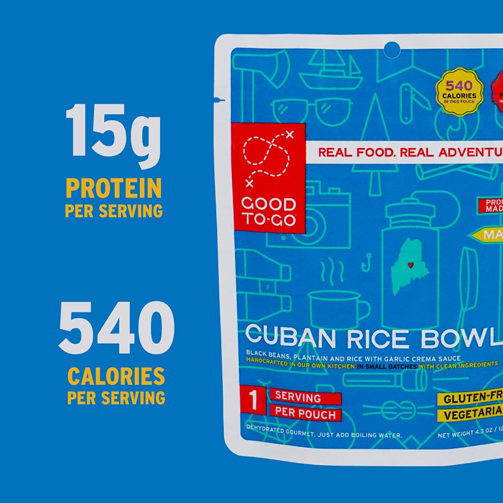 GOOD TO-GO Cuban Rice Bowl gluten-free vegan option label.