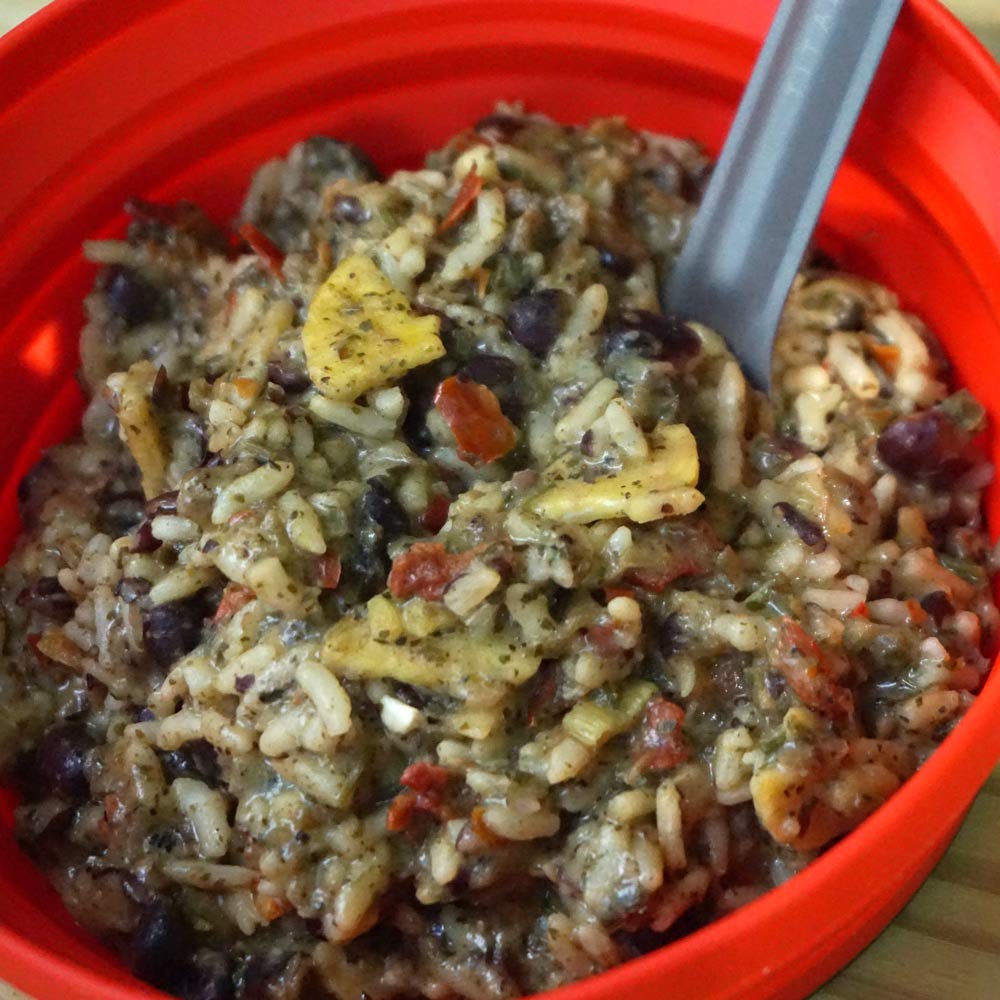 GOOD TO-GO Cuban Rice Bowl served hot on the trail.