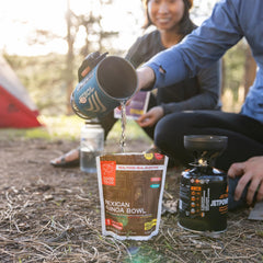 GOOD TO-GO dehydrated meals close-up, real-food ingredients highlighted.