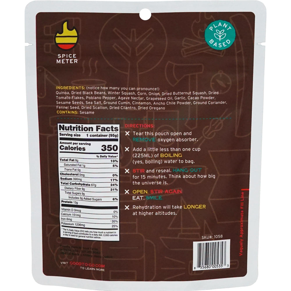 Long shelf-life display with Good To-Go Mexican Quinoa Bowl ideal for emergencies.