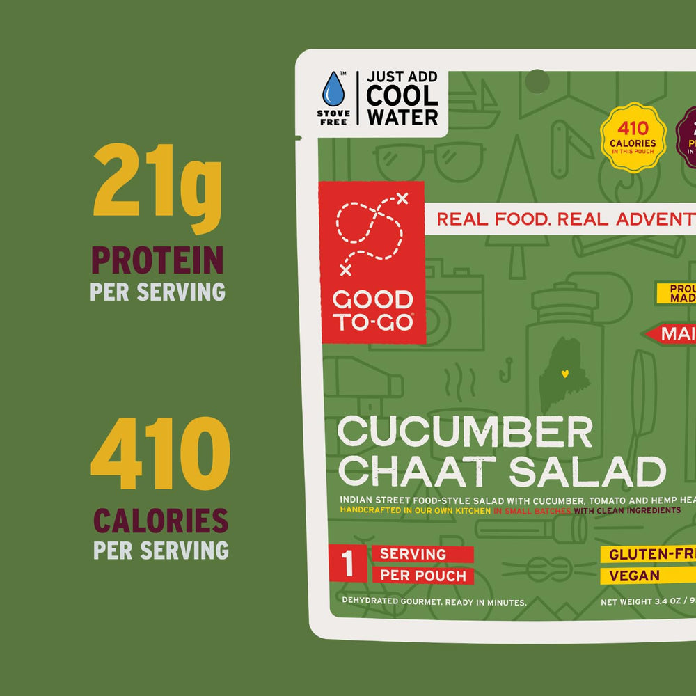 GOOD TO-GO single-serving pouch ready for cold soak in nature.