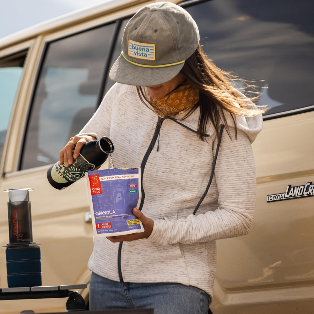 GOOD TO-GO Weekender 3-Pack meals in portable pouches for backcountry cooking.