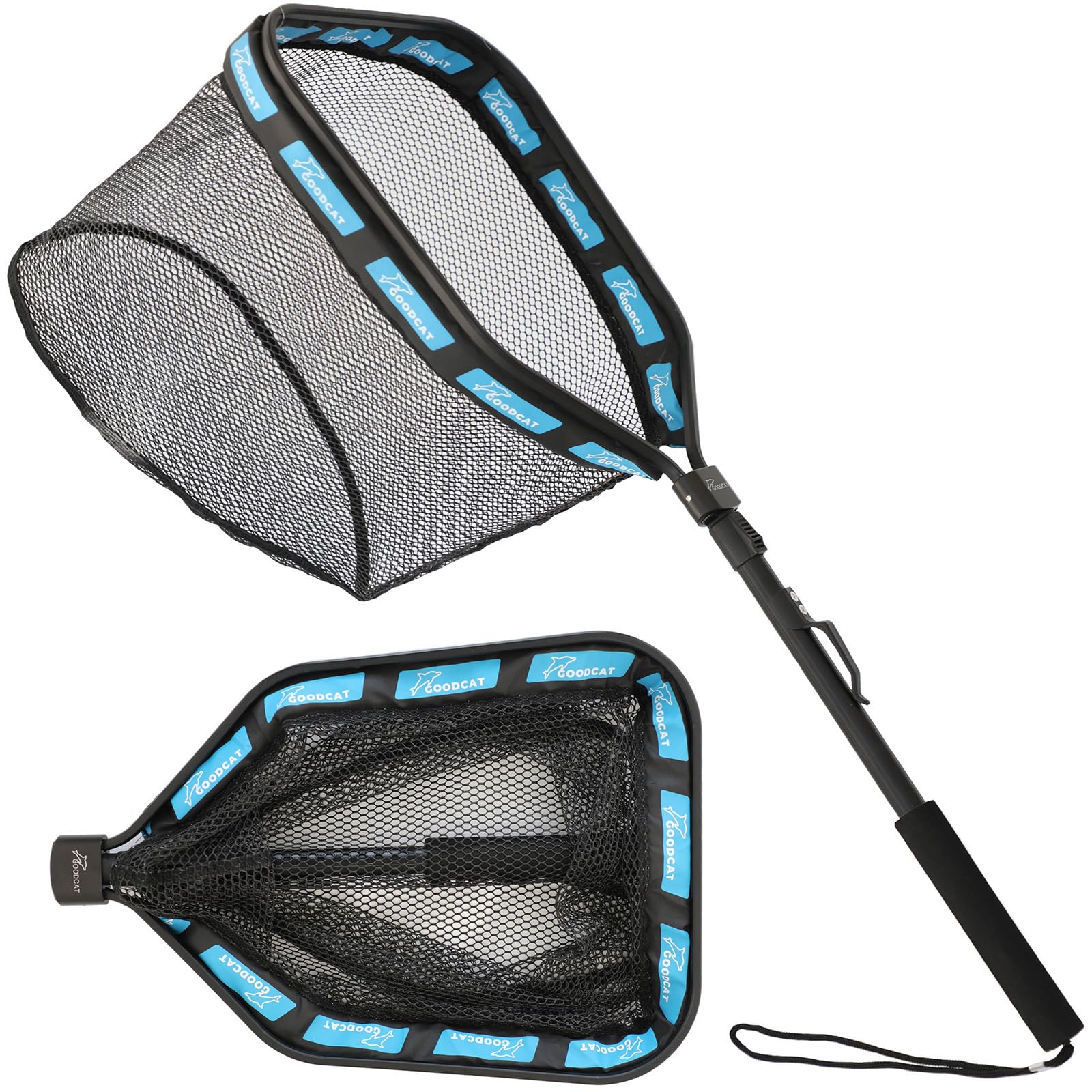 GOODCAT Floating Landing Net for Steelhead and Trout—foldable with rubber mesh