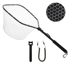GOODCAT fly fishing net with rubber mesh and 17x11.5 inch hoop