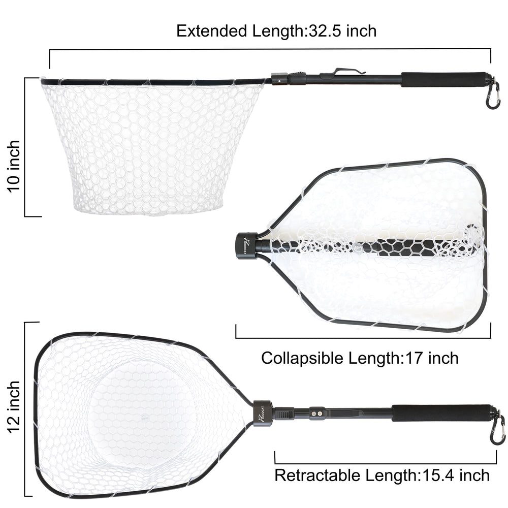 Close-up of hoop size and rubber mesh of GOODCAT net