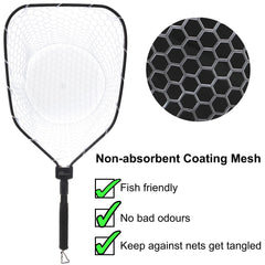 Soft rubber mesh net reducing fish injury