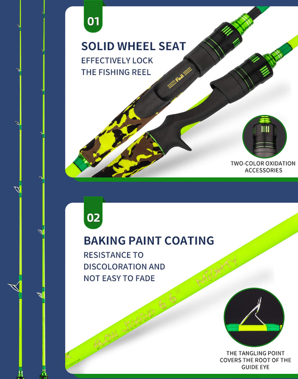 FUJI K-series guides and A-ring reel seat on GOOFISH rod