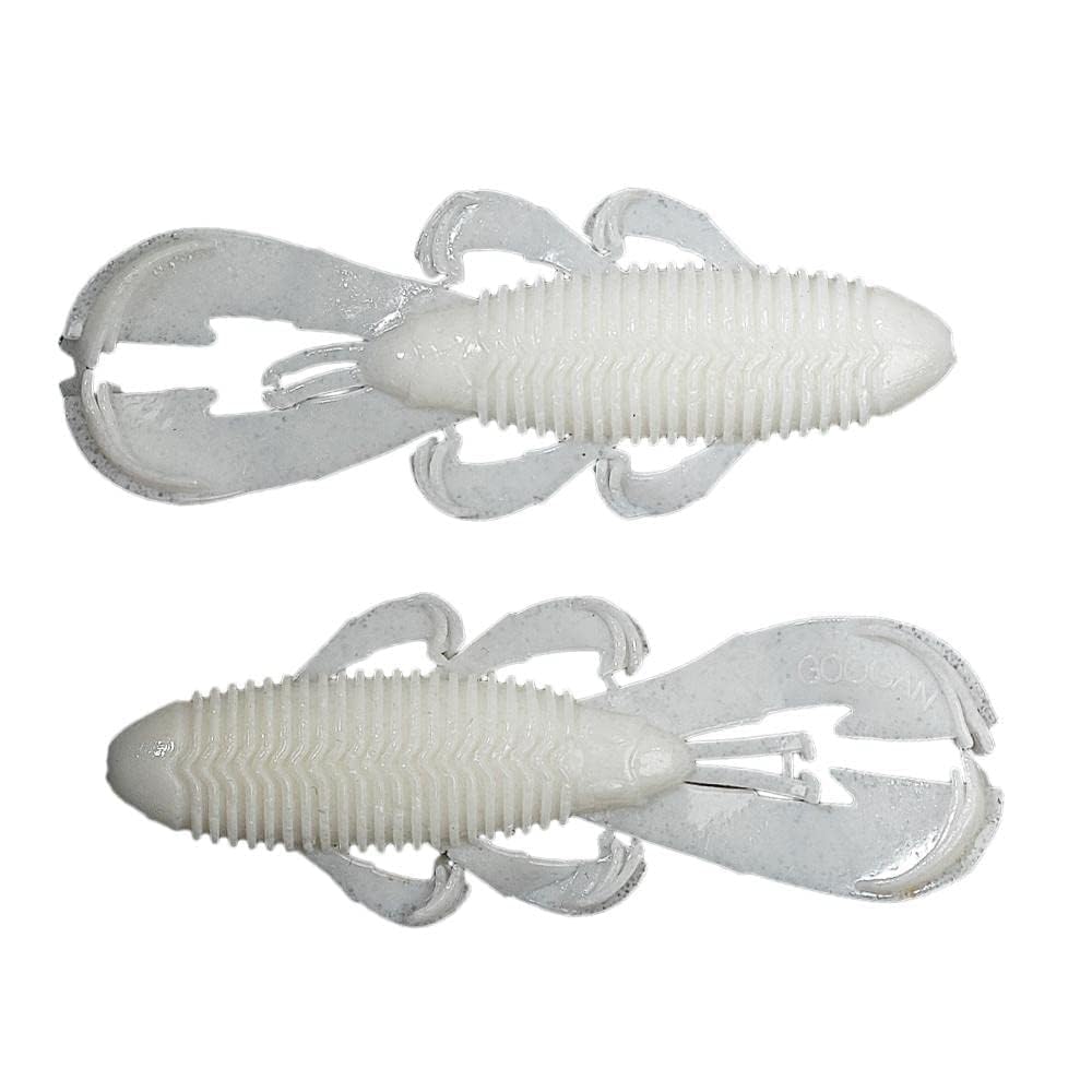 Googan Baits Bandito Bug 4-Inch Pearl in action, lifelike kicking motion boosts strike potential.