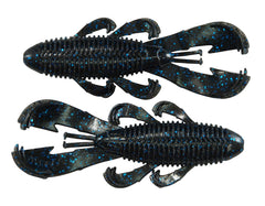Googan Baits Bandito Bug Black Blue Flake, close-up view highlighting realistic swimming action.