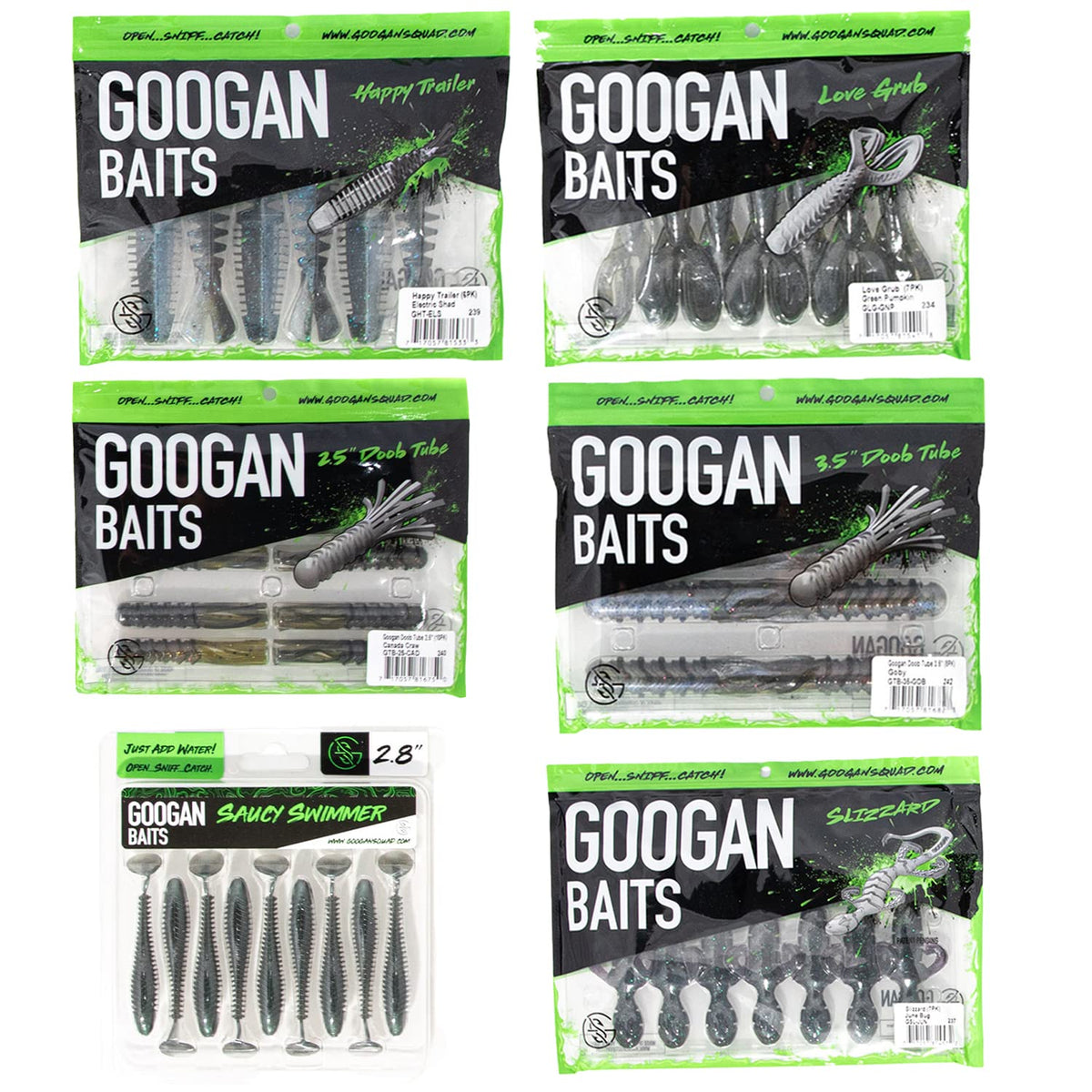 Googan Baits Bundle display featuring Slizzard Lizard and Love Grub