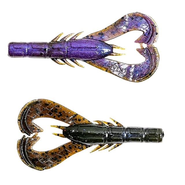 Googan Baits Krackin' Craw 3in green pumpkin purple, lifelike crawfish profile for bass
