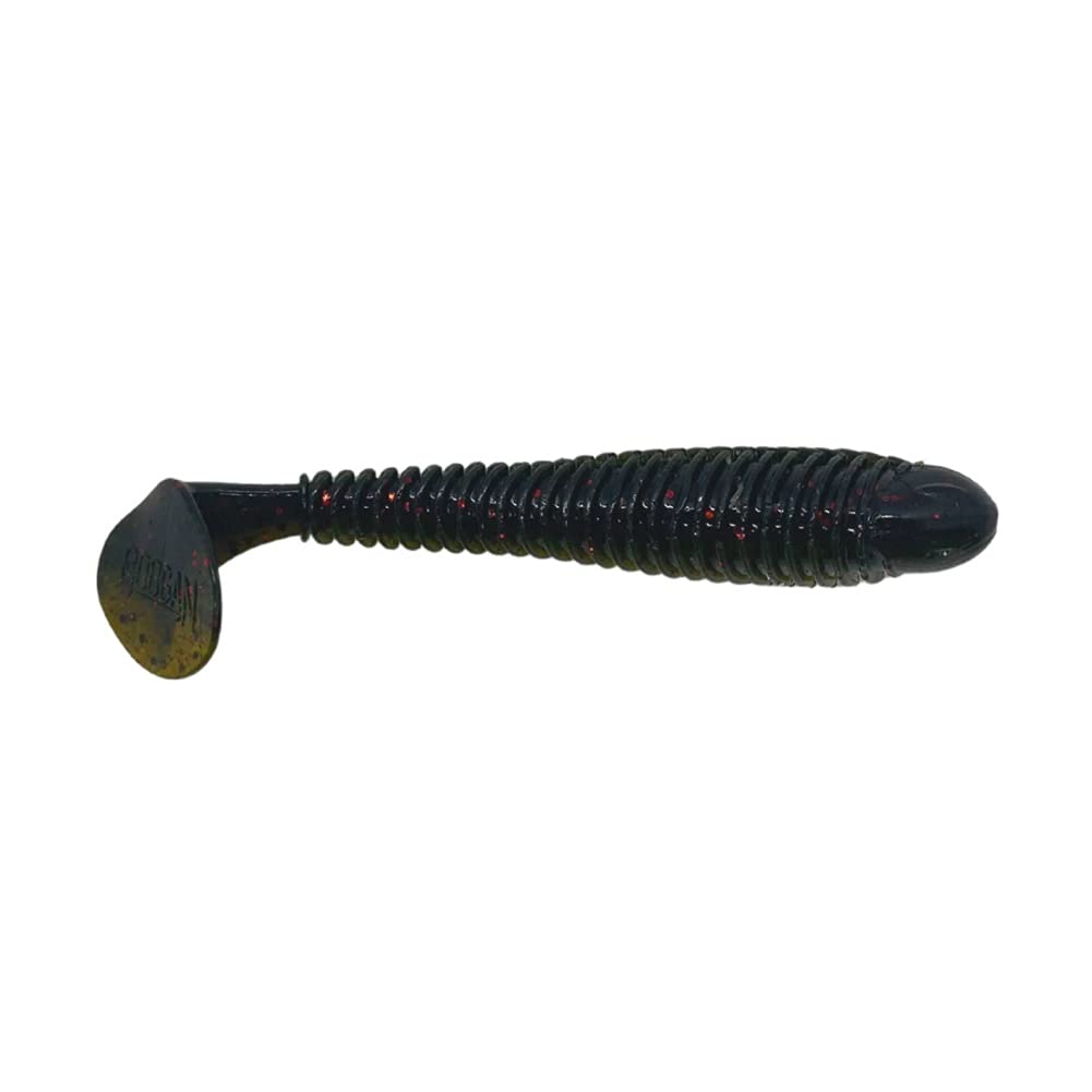 Googan Baits Saucy Swimmer 4.8 California Craw, wagging tail for lifelike action in shallow water