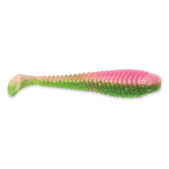 Googan Baits Snacky Swimmer Electric Chicken 2in with ribbed body and paddle tail for bass fishing