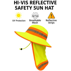 GOOHERA wide brim UV protection neon lime hat for full sun coverage
