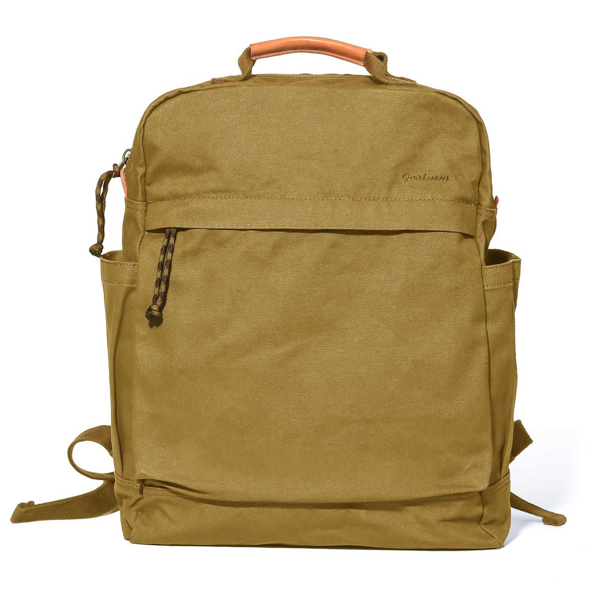 GOOTIUM canvas backpack front view shows durable khaki fabric for everyday travel