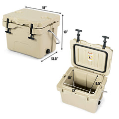Goplus 16 Quart Cooler interior with ice shows ample capacity for 24 cans