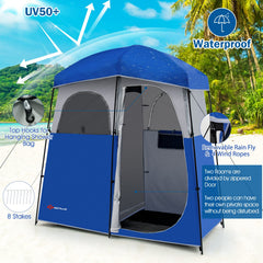 Goplus tent front windows for privacy or ventilation.