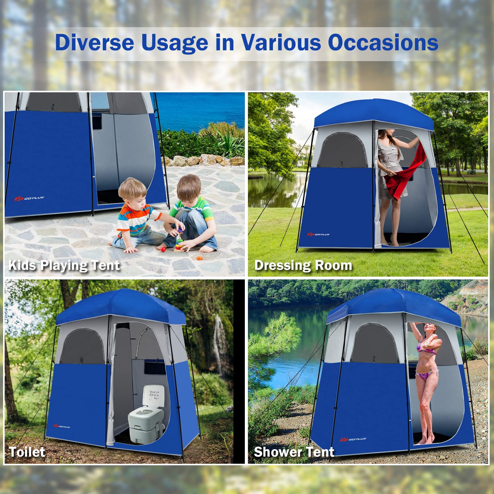 Goplus waterproof UV-resistant fabric keeps you comfortable outdoors.