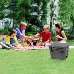 Goplus 24-can capacity ice chest with ample space for beverages.