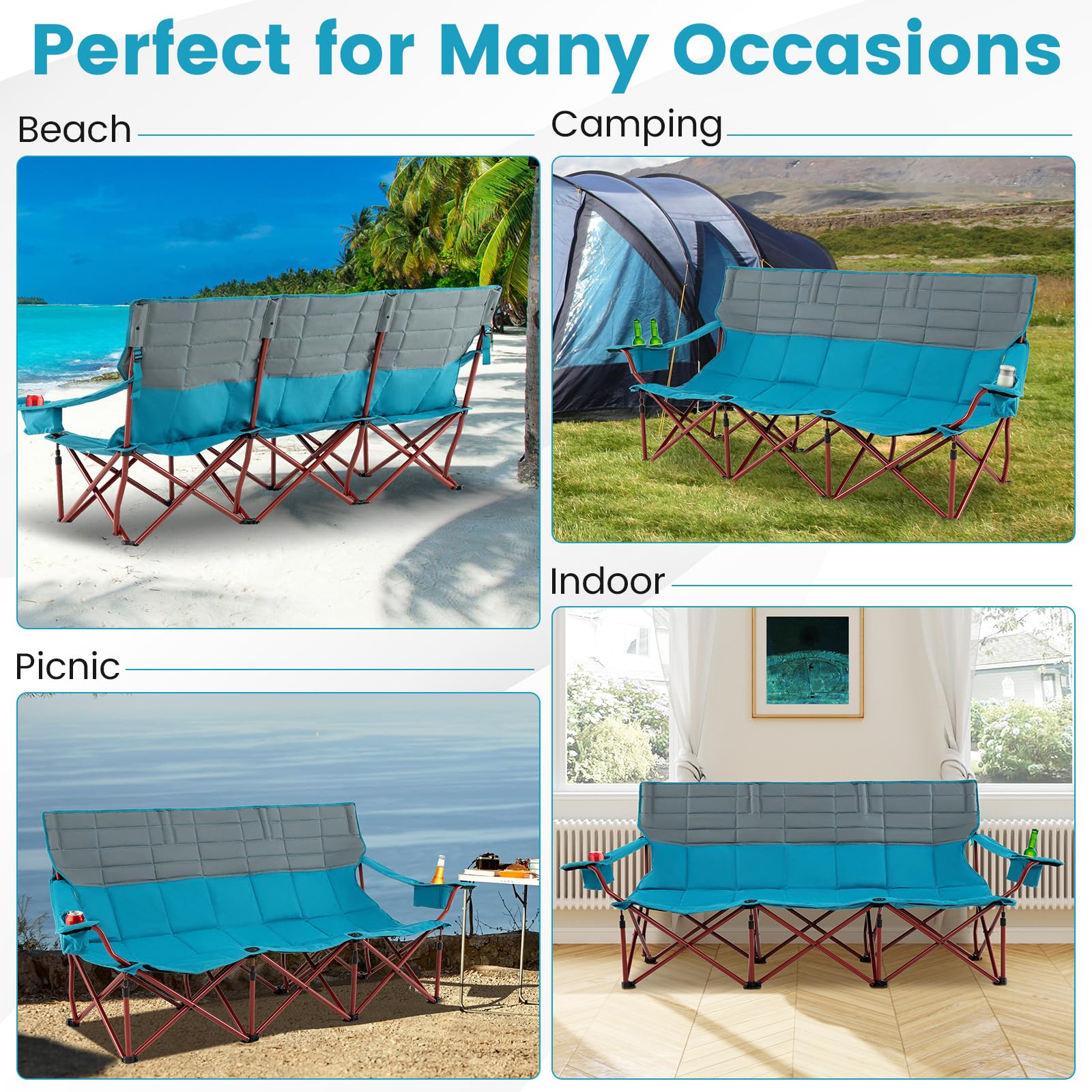 Goplus chair ideal for beach picnics and backyard gatherings.