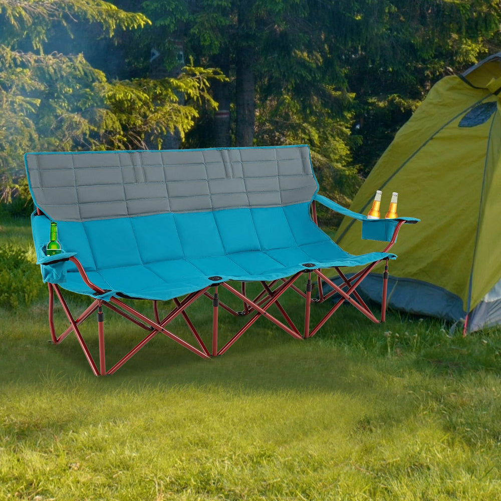 Goplus wide-seat design accommodates three adults comfortably.