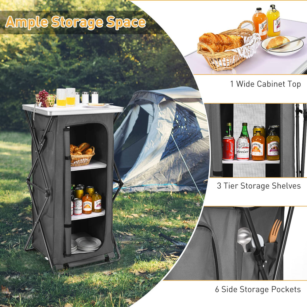 Goplus three tier storage shelves keep items organized