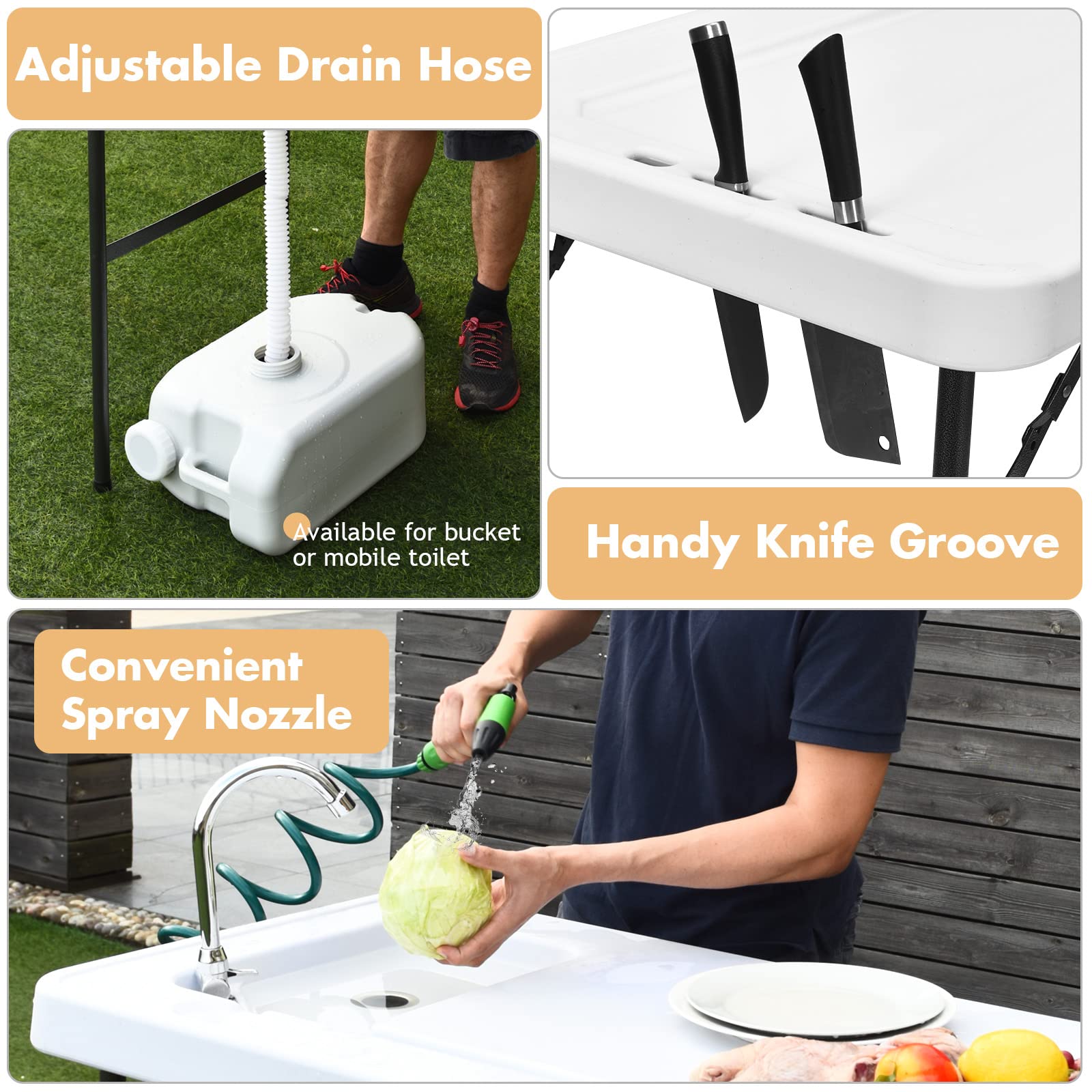Goplus 360° faucet rotation enables versatile rinsing in tight spots
