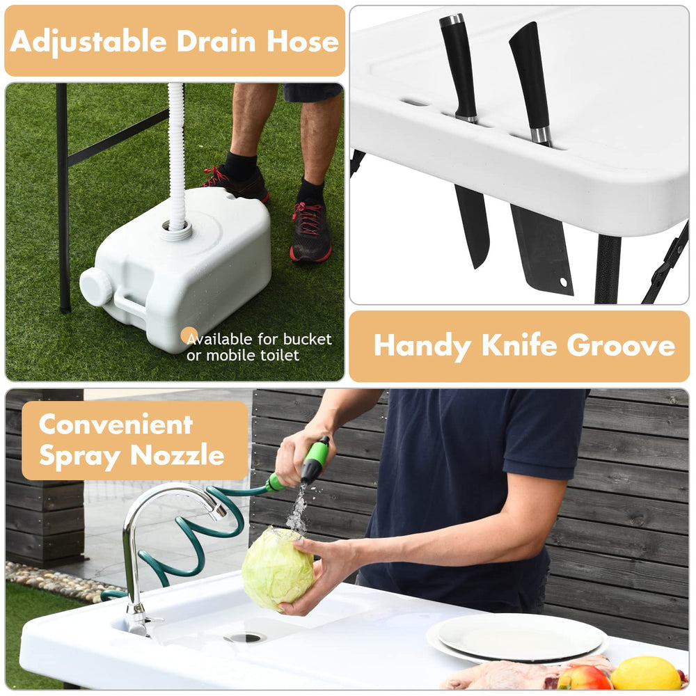 Goplus 360° faucet rotation enables versatile rinsing in tight spots