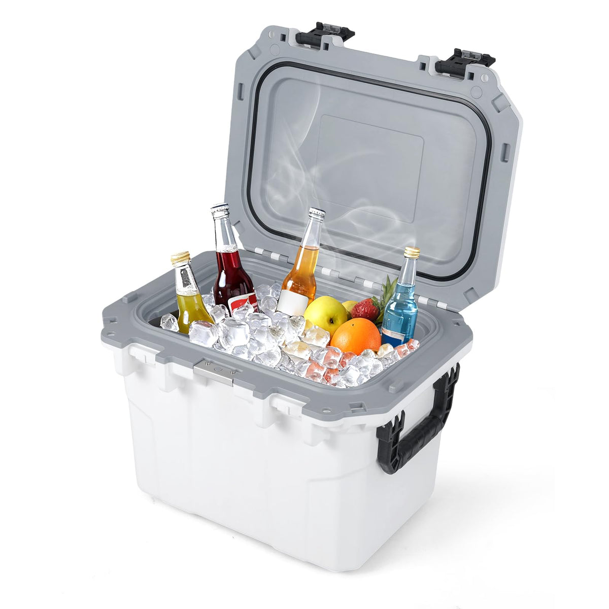 Goplus 53 Qt cooler exterior in white, ideal for camping and beach trips
