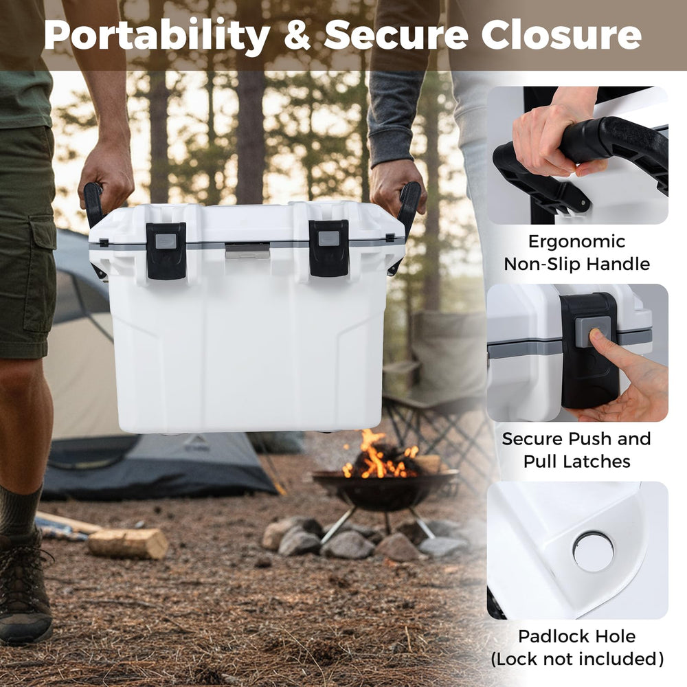 Goplus 53 Qt cooler secure latches keep contents safe during transport