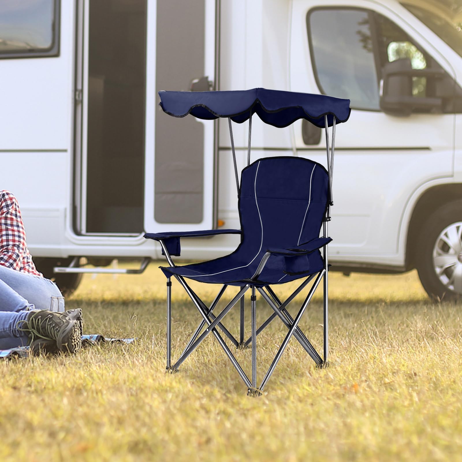 Goplus 600D Oxford fabric ensures durable outdoor use.